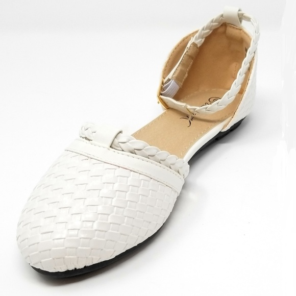 Women Braided Ballerina Flats, B-2281, White - Picture 2 of 6